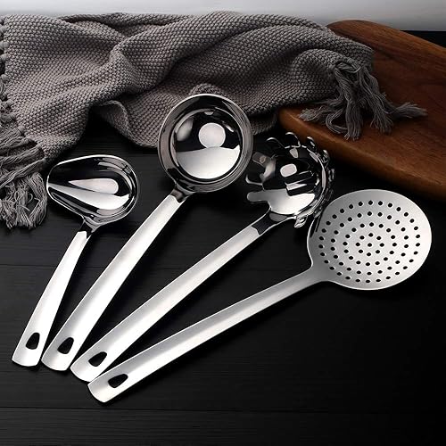 Miniatura 10 de QIBOORUN Juego de utensilios de cocina de acero inoxidable, 8 utensilios de cocina, juego de utensilios de cocina chapados en titanio colorido,