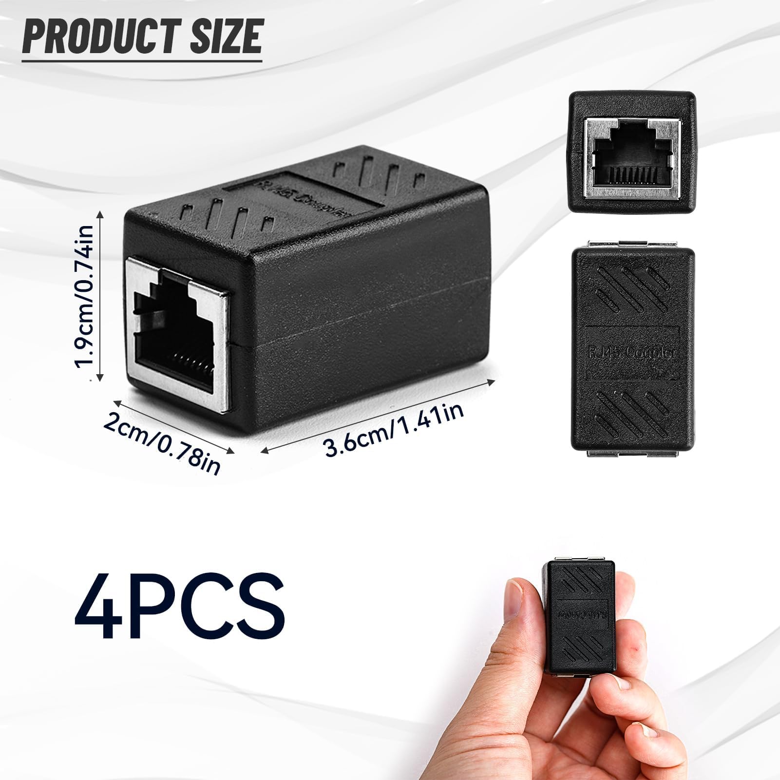 Set 4 Adattatori RJ45 Cat7 Femmina-Femmina - Prolunga Cavo Ethernet Fino A 10 Gigabit - Foto 11