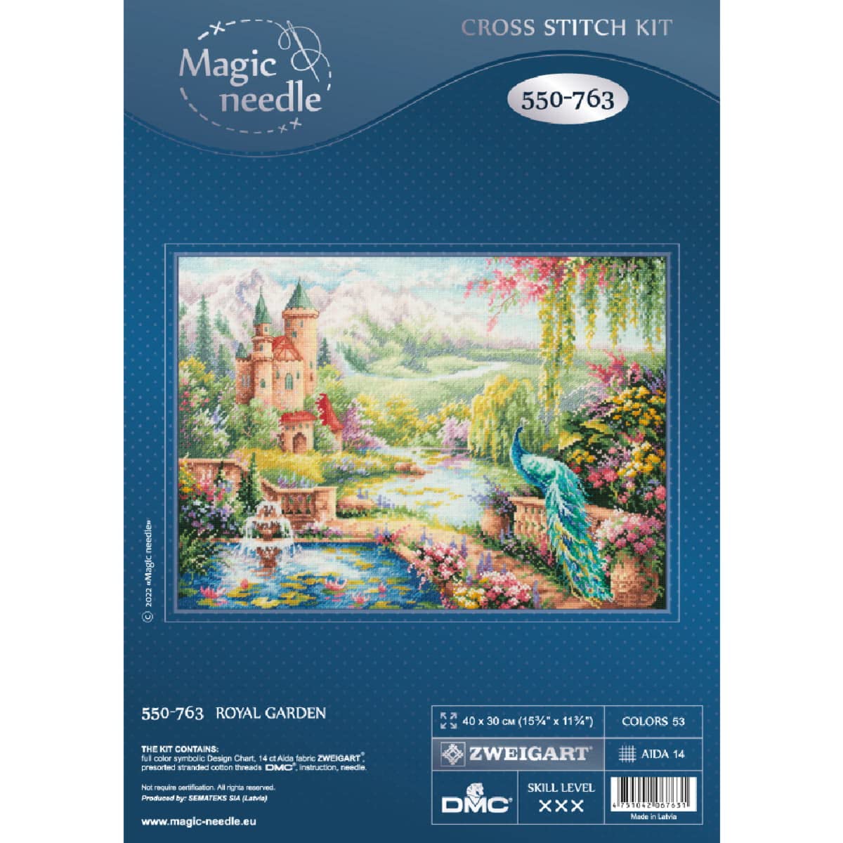 Kit Point De Croix Magic Needle Zweigart - Motif Poivrons, Tissu Aida 14, 18x25 Cm, Inclus Fils Et Aiguille