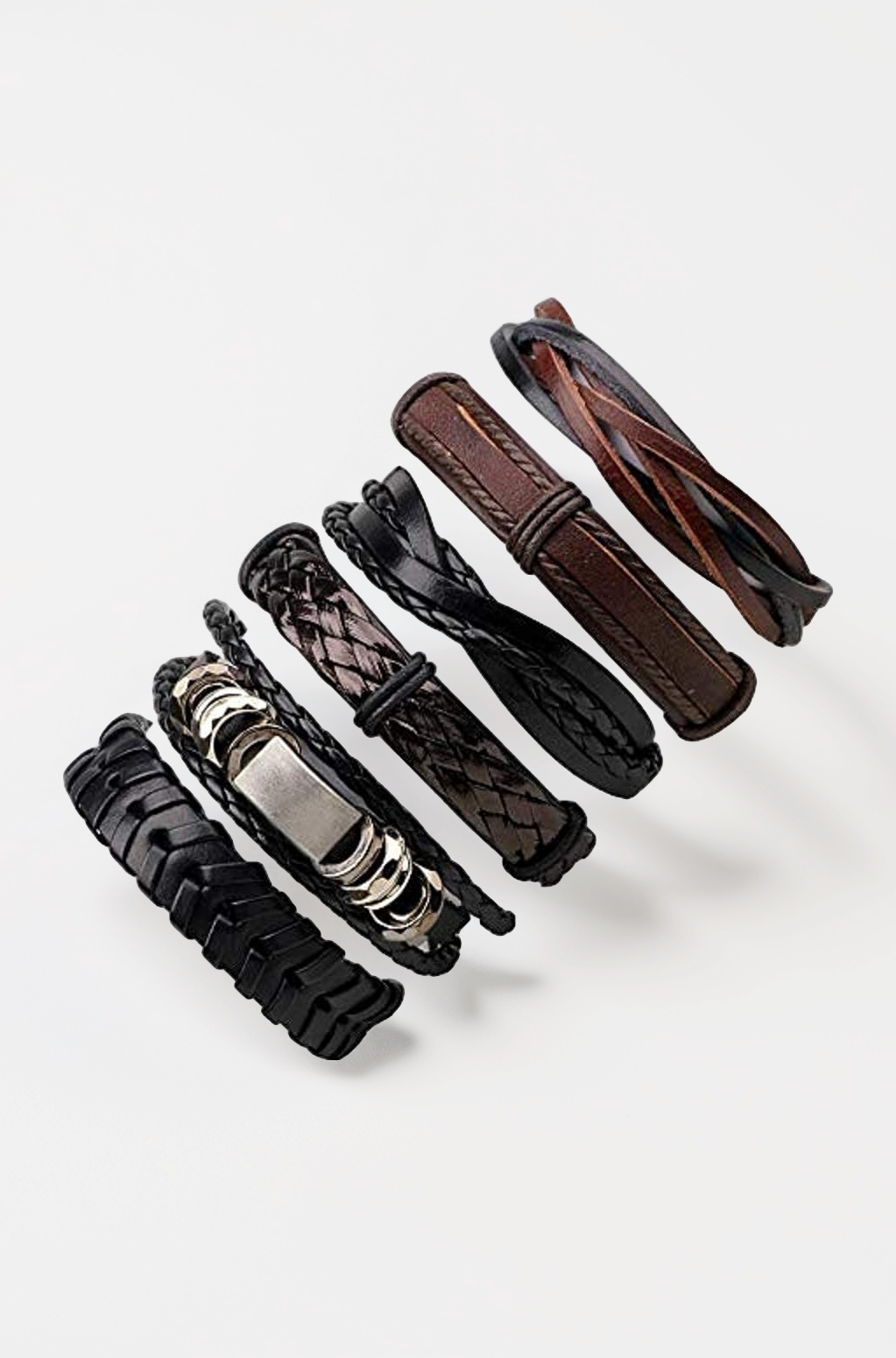 University Trendz 6 Pcs Leather Bracelet - Image 1