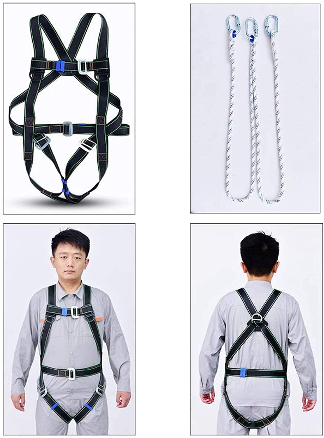 Kit de protección contra caídas SSS, arnés de Seguridad Personal anticaídas con Gancho, arnés de protección contra caídas de Cuerpo Entero (C) (A) (C)