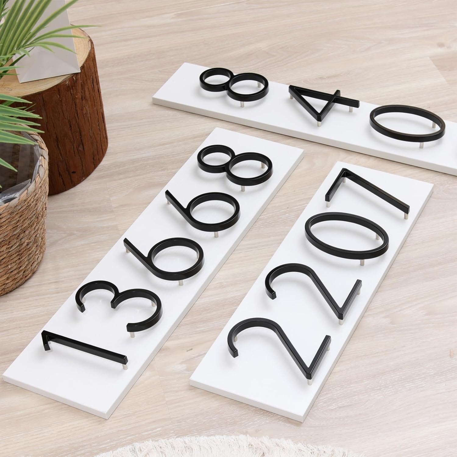 5" Floating Stainless Steel House Number,Modern Metal House Numbers,Decorative Number for House,Brick Wall,Mailbox Post with Nail Kit, 911 Visible,Coated Black (5)
