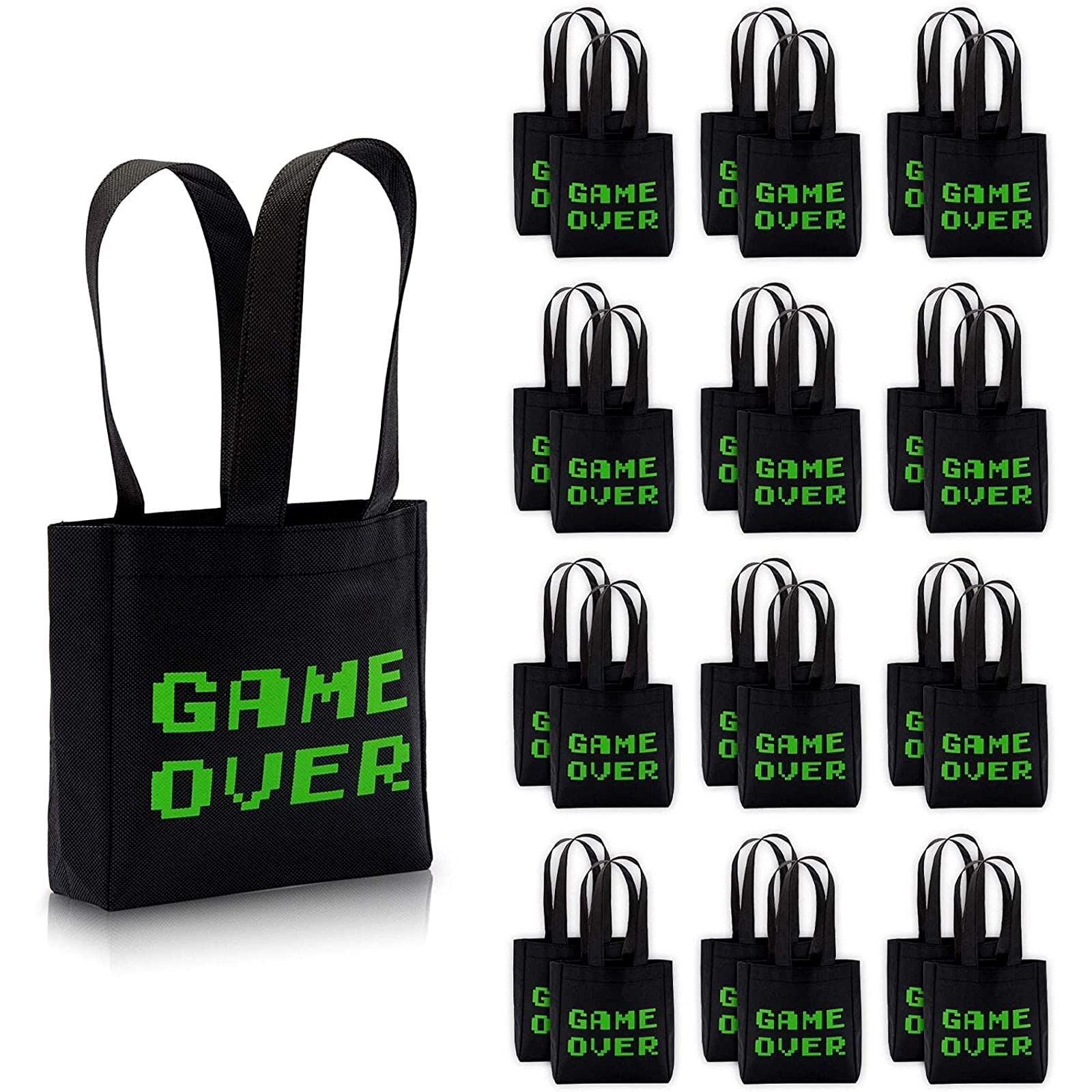 Amazon.com: Video Game Birthday Party Favor Bags, Small Black Totes (24  Pack) : Toys & Games