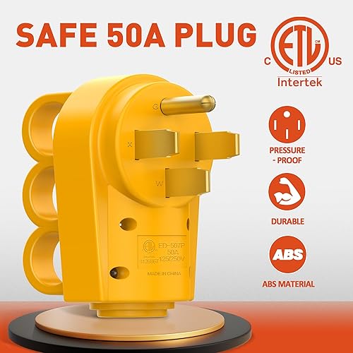 Miniatura 3 de Snowy Fox RV - Enchufe de repuesto macho de 50 amperios resistente con mango ergonómico