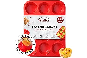 Walfos Silicone Muffin Pan - Indulge in Non-Stick Cupcake Baking Delights