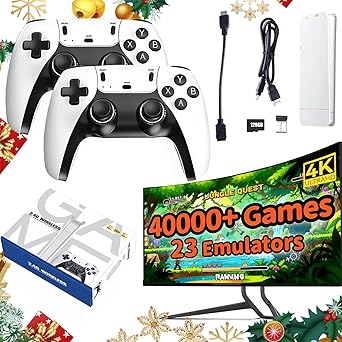 2026 New M15 Retro Game Stick Pro, Video Game Stick 4k 40,000 Games with Built-in Classic Games Console 23 Emulators, Plug & Play TV Game Stick with Dual 2.4G Wireless Controllers (128, GB)