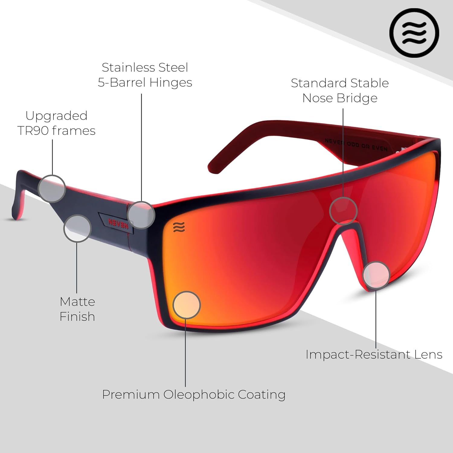 NEVEN Slater TR90 Unisex Sunglasses For Men & Women - Shield Frame for Limitless Ambition