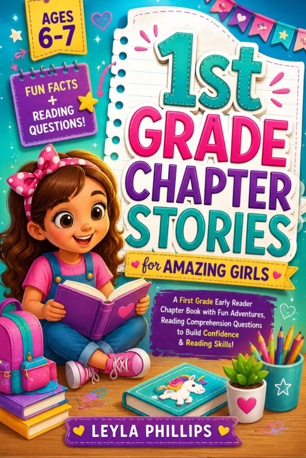 1st Grade Chapter Stories for Amazing Girls: A First Grade Early Reader Chapter Book with Fun Adventures, Comprehension Questions & Fun Facts to Build Confidence & Reading Skills (Ages 6–7)