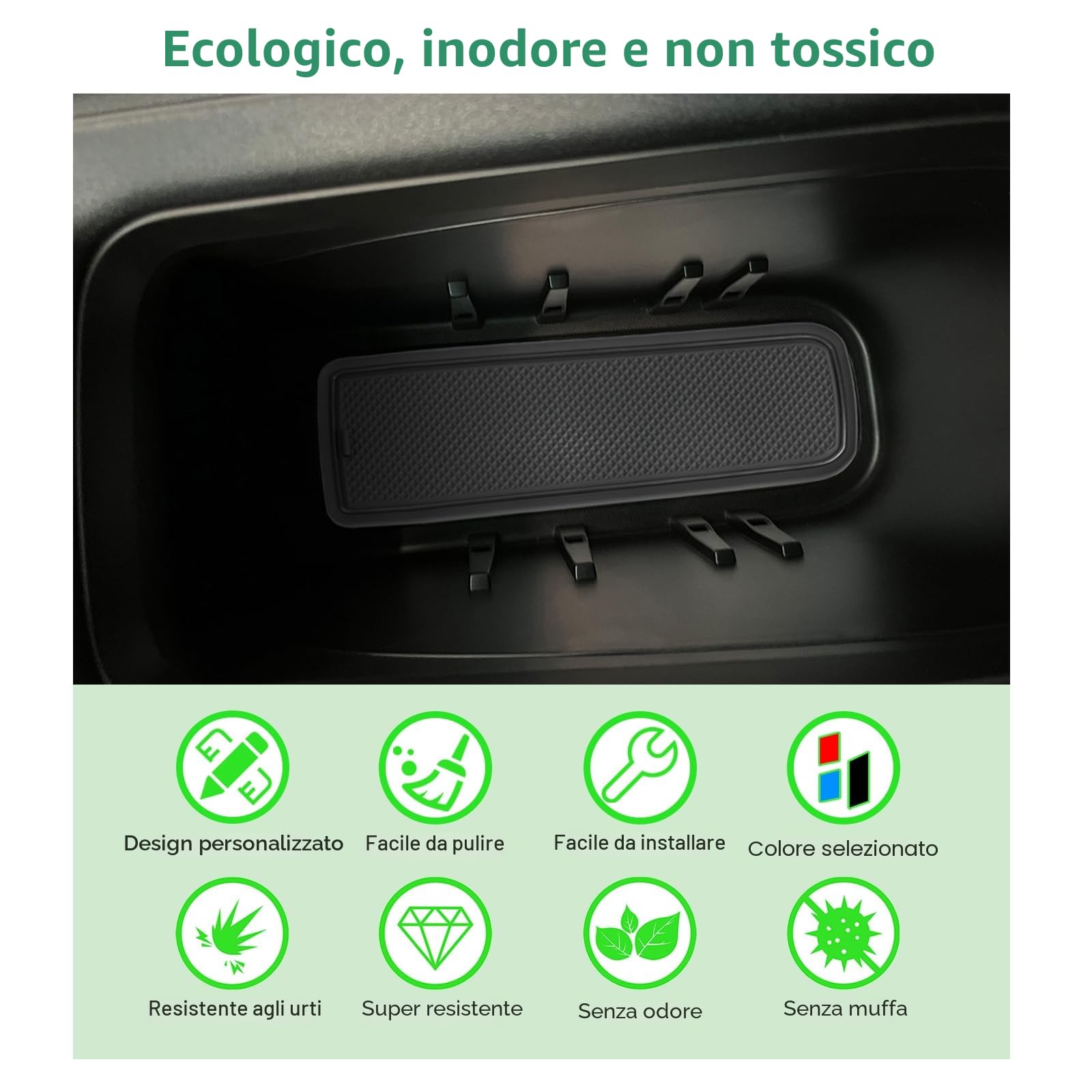 GAFAT Compatibili con Jeep Avenger 2026 2025-2023 Tappetini Antiscivolo, Avenger Hybrid EV Tappetini in Gomma Antiscivolo, Tappetino per Console Centrale, Porte, Accessori Avenger 2025 (Nero)