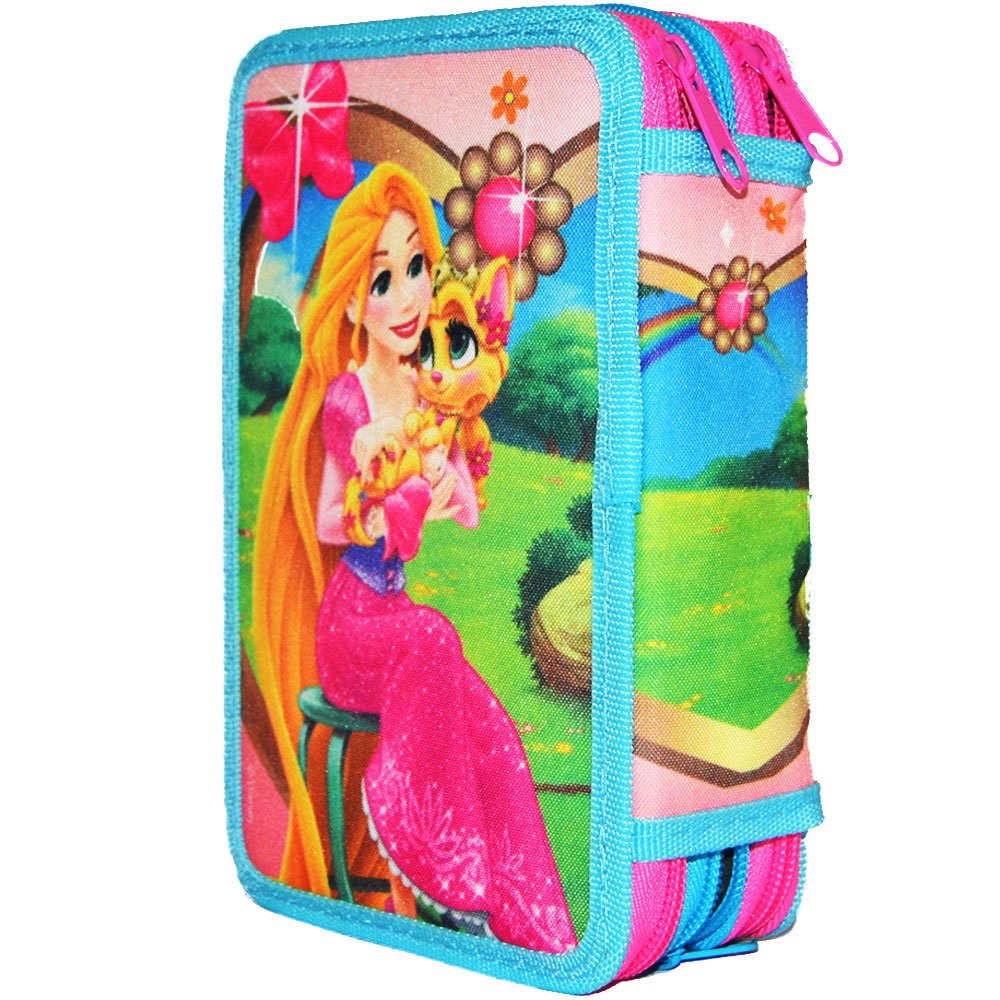 Disney Kit Scuola School Pack Zaino Estensibile + Astuccio 3 Zip Principesse Palace Luxury Edizione Nuova