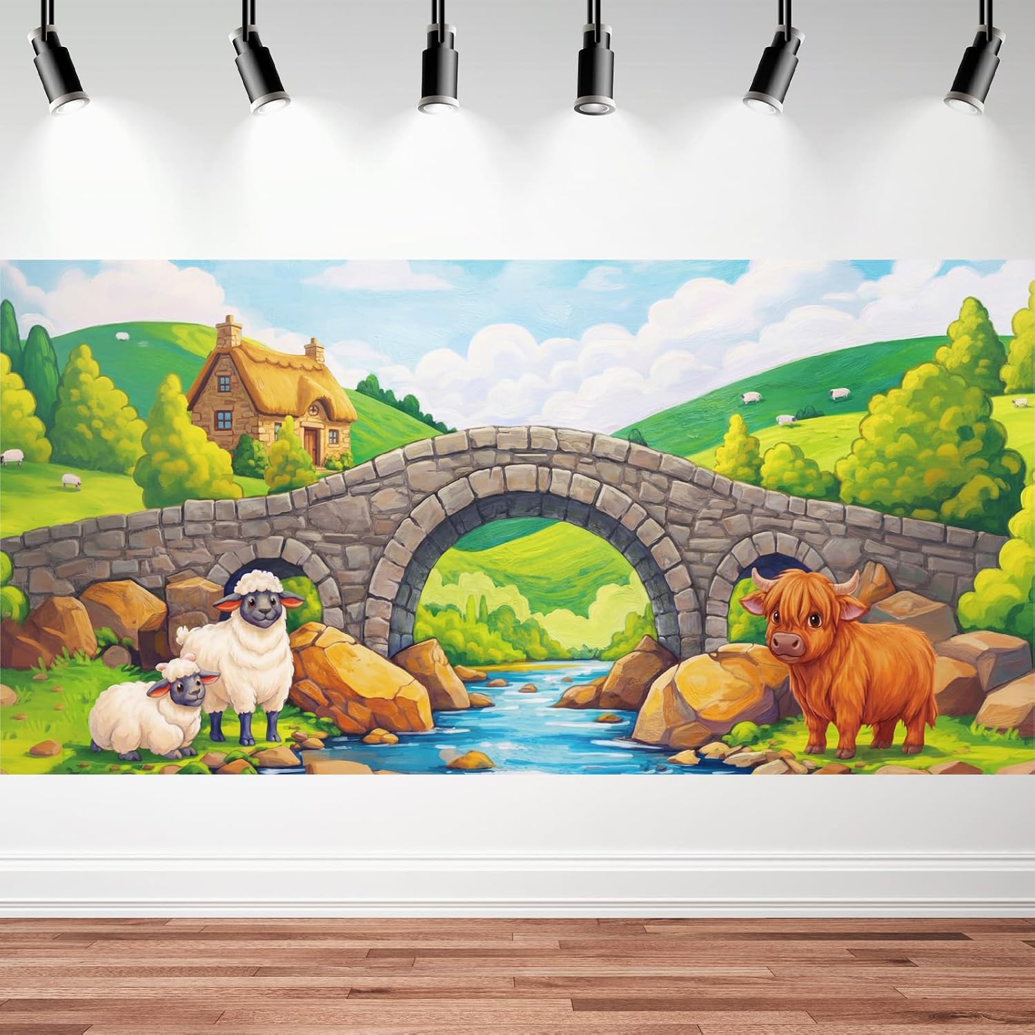 Lounsweer 2026 Vbs Backdrop Decoration 6x3ft Emerald Isle Scene Photography Backdrop Party Decoration Large Background for Vbs Sunday School Classroom Vacation Bible School Photo Props