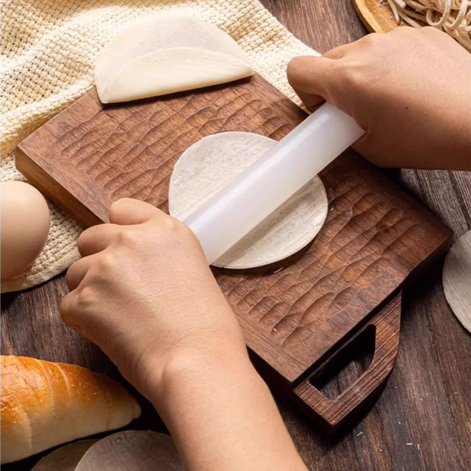 Nudelholz Nudelrolle Nudelwalker Langer 30 35 40 Cm Kloßteig-Rollerstift, PP-Kunststoff-Ausrollstifte Zum Backen Und Kneten, Multifunktionaler Nudelwalzstift Für Tortilla Fondant Keks(LxD 35x2.5cm/13.