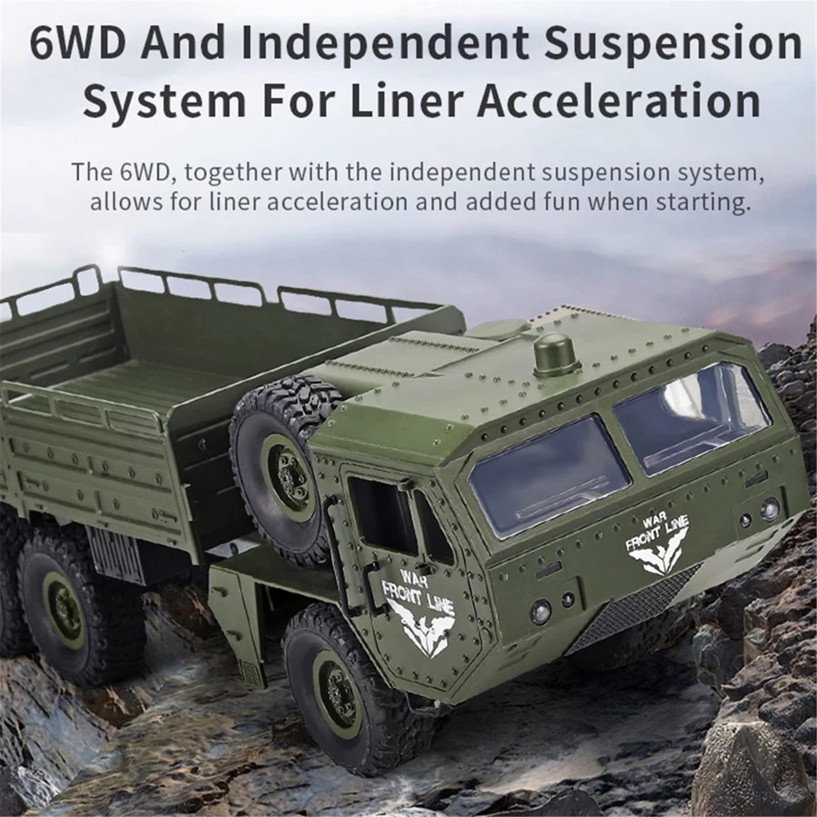 Amazon.co.jp: ラジコンカー RC軍用トラック6WD 2.4gHz陸軍