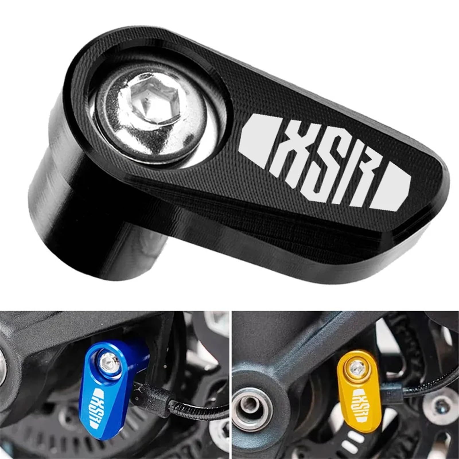 Misura for Yamaha XSR 700 900 XSR700 XSR900 2014-2025 2026 Accessori Moto Ruota Anteriore Posteriore ABS Sensore Di Protezione Tappo Di Protezione(2 pcs-Black)