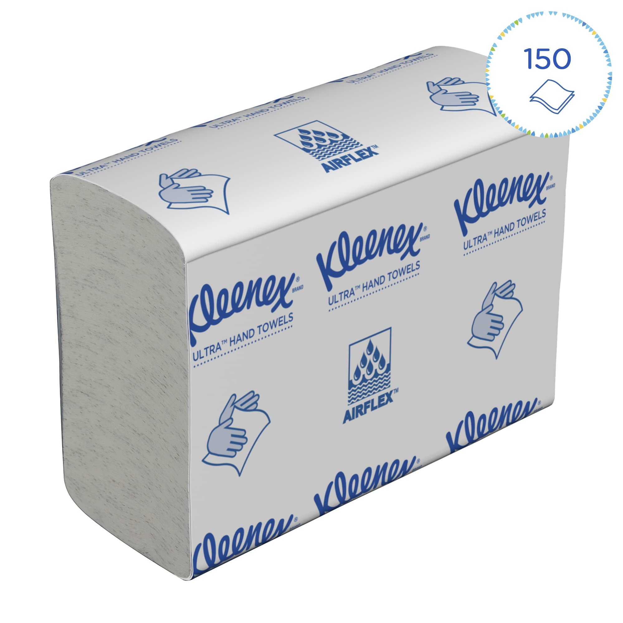 Kleenex Ultra 4633 Toallas Secamanos plegados blancos, Toallas secamanos de Papel FSC desechable, 2 capas, 18 paquetes x 150 papeles pequeños (2700 en total)