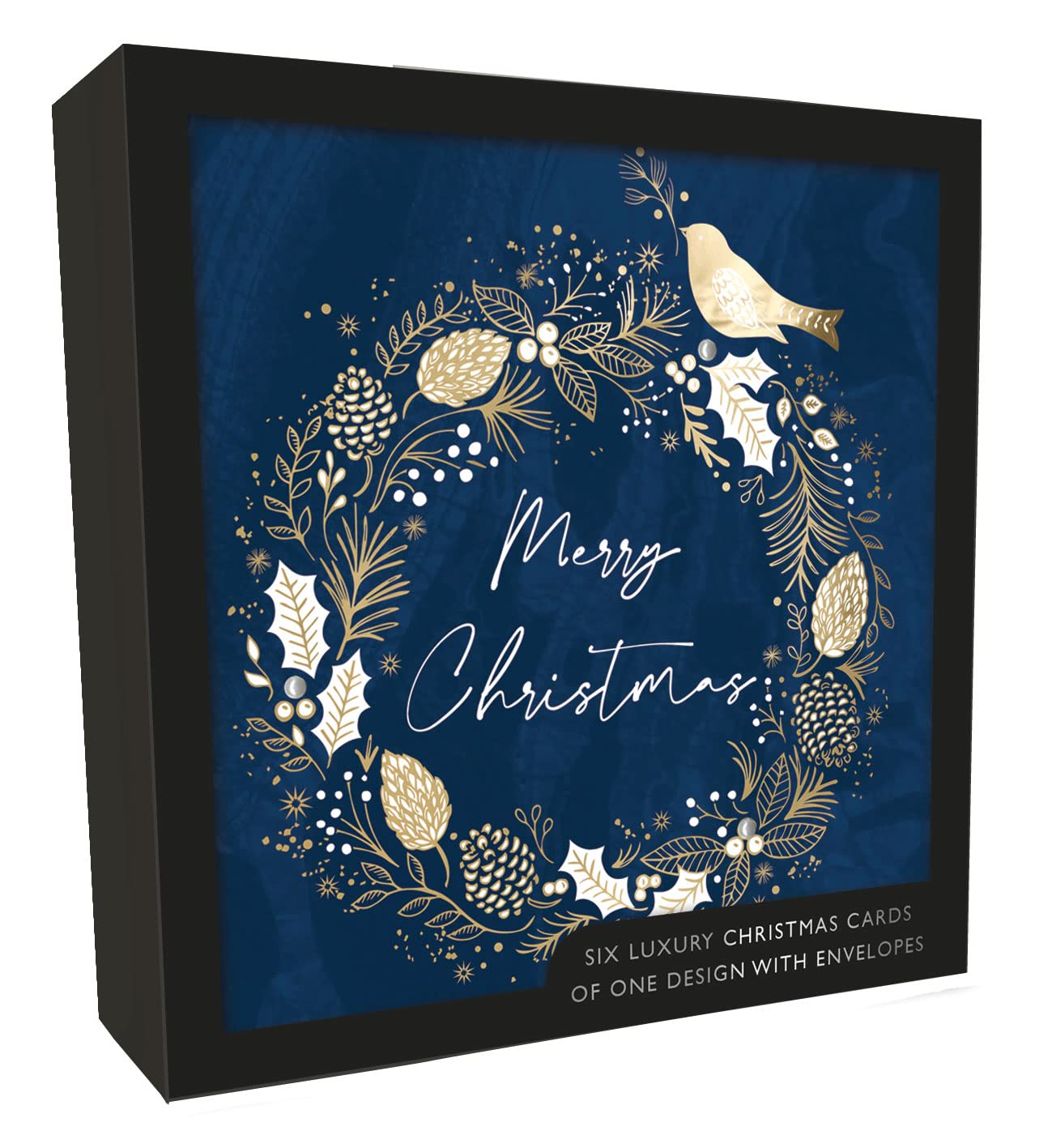 Box Of 6 Snow Globe With Deer Luxury Hand-Finished Christmas Cards - View #8