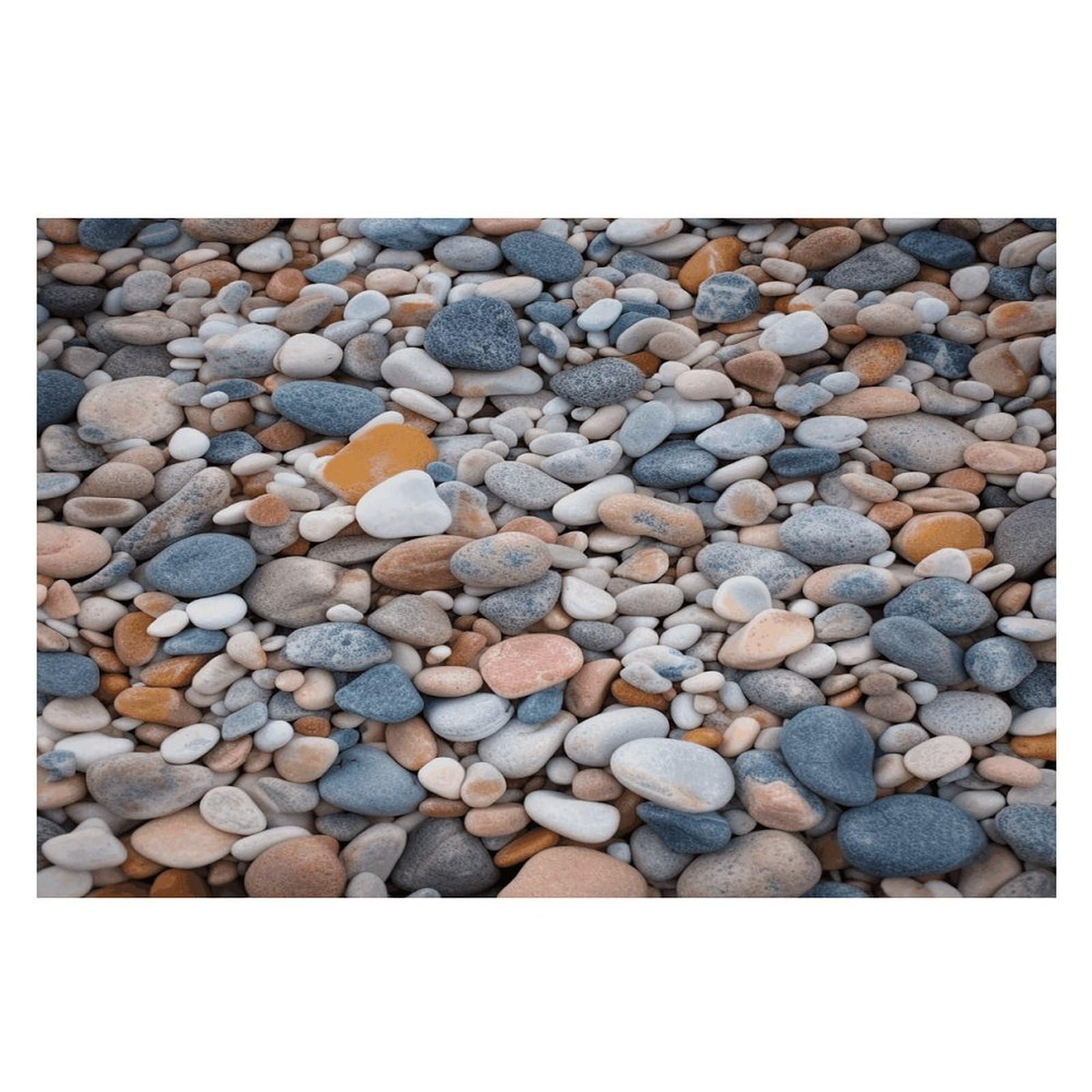 Beach Colored Pebbles Placemats Wipeable Heat Resistant Table Mats Washable Flax Place Mats Elegant Cloth Non-Slip Placemat for Kitchen Dinning Party Table Decor 12 * 18 in