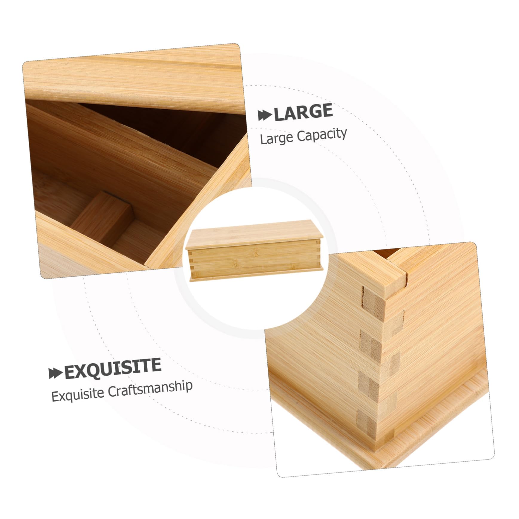 IMIKEYA Organisateur de Tiroir Cuisine en Bambou Jaune, Boîte à Couverts Élégante et Simple de Style Japonerie, Grosse Capacité pour Rangement D'ustensiles à Domicile ou Banquets