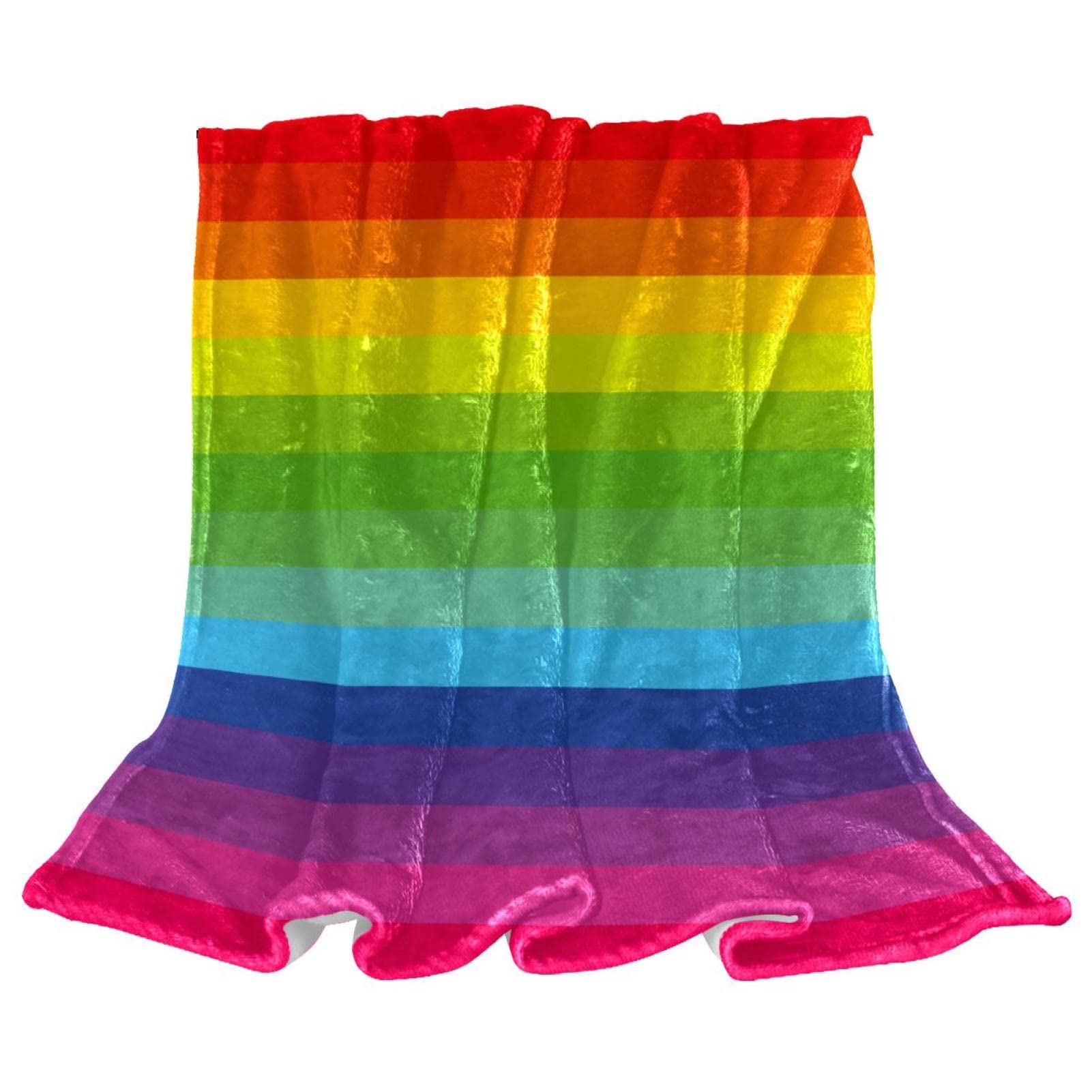 Couverture polaire douce à carrés arc-en-ciel pour un nid douillet