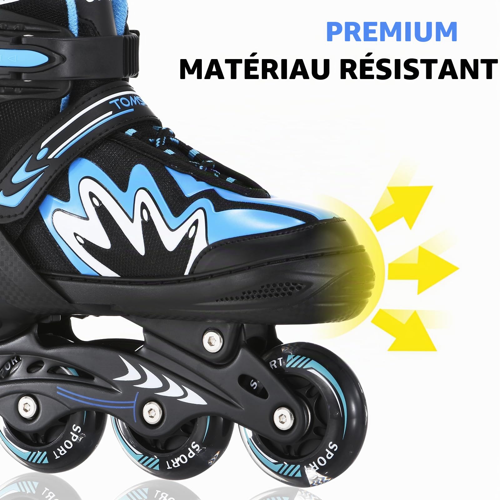 TOMSHOO Patins à roulettes, Rollers en Ligne avec 4 Tailles Réglables, Roues LED, Plusieurs Options de Taille, pour Enfants, Garçons et Filles
