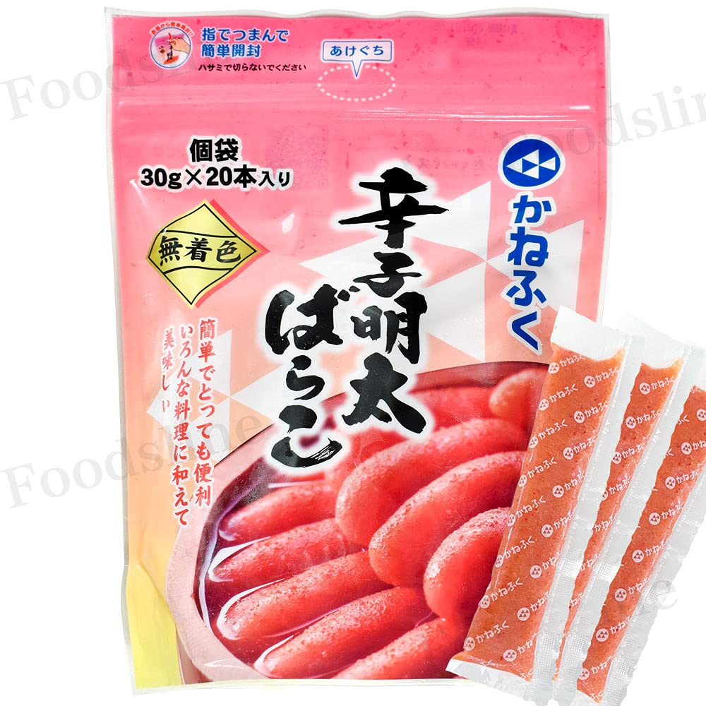 Amazon.co.jp: かねふく 無着色 辛子明太ばらこ (2パック(30g×40本