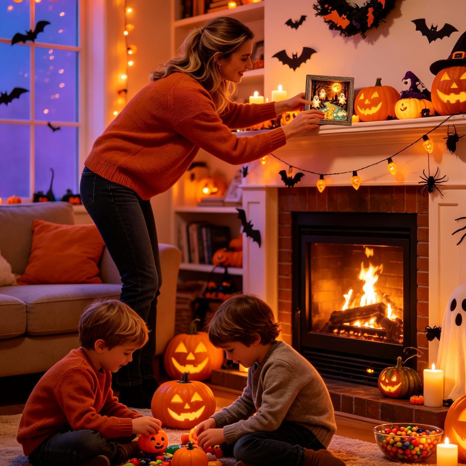 Generisch Scatola dei ricordi di Halloween luminosa, fai da te, fantasma di