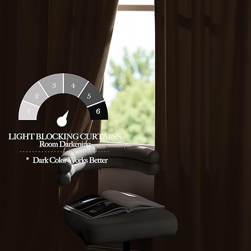 Miniatura 4 de NICETOWN Juego de 2 paneles de cortinas de terciopelo beige de 84 pulgadas, cortinas de oscurecimiento de habitación con aislamiento térmico y