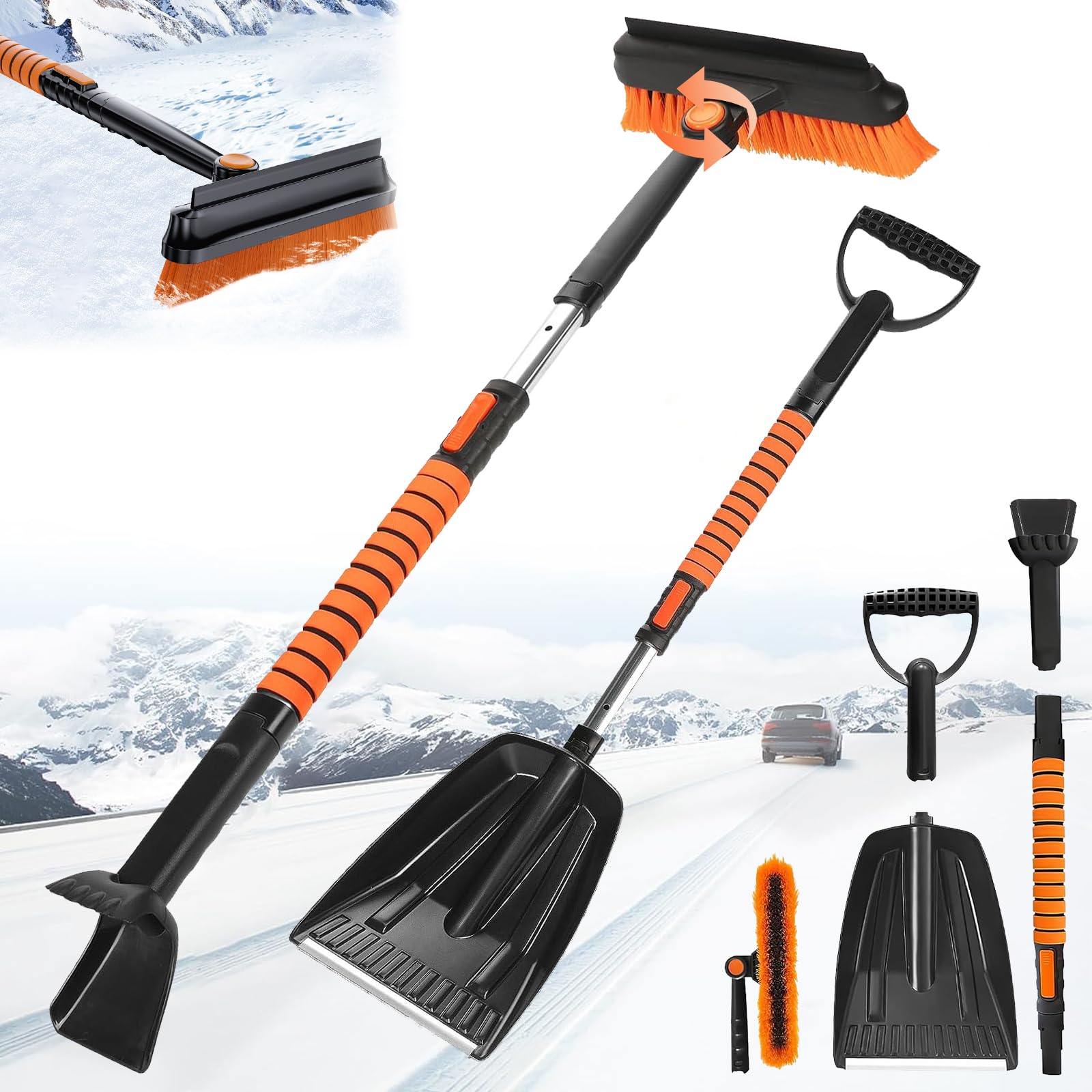 Eiskratzer Auto Mit Besen,5 In 1 Schneebesen Abnehm Produktbild-Vorschau 7