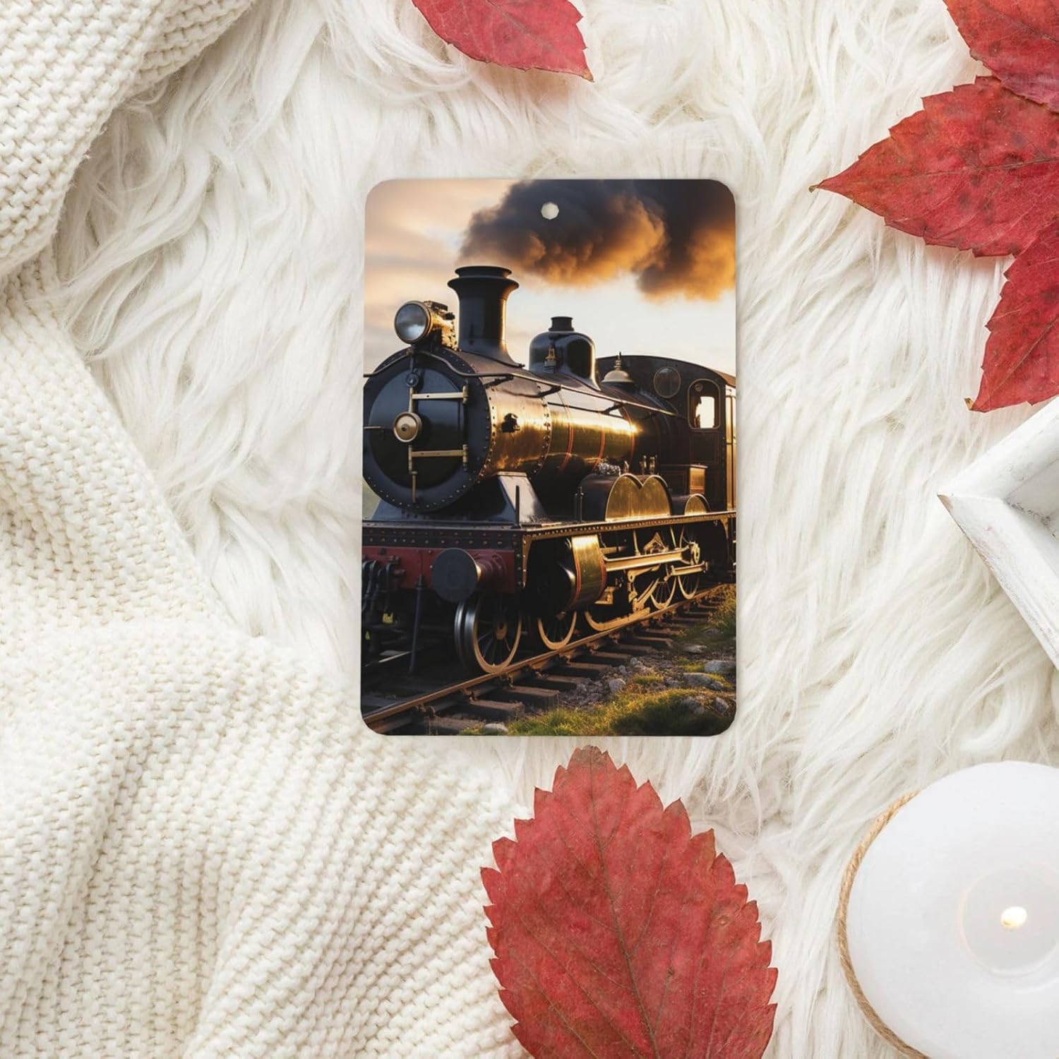 Car Air Freshener 24 PCS Steam Train Hanging Car Air Fresheners Auto Interior Decor Card Freshener Strong Scented Card Lavender Cars Scents for Office Bedroom Close Drawer Rectangle