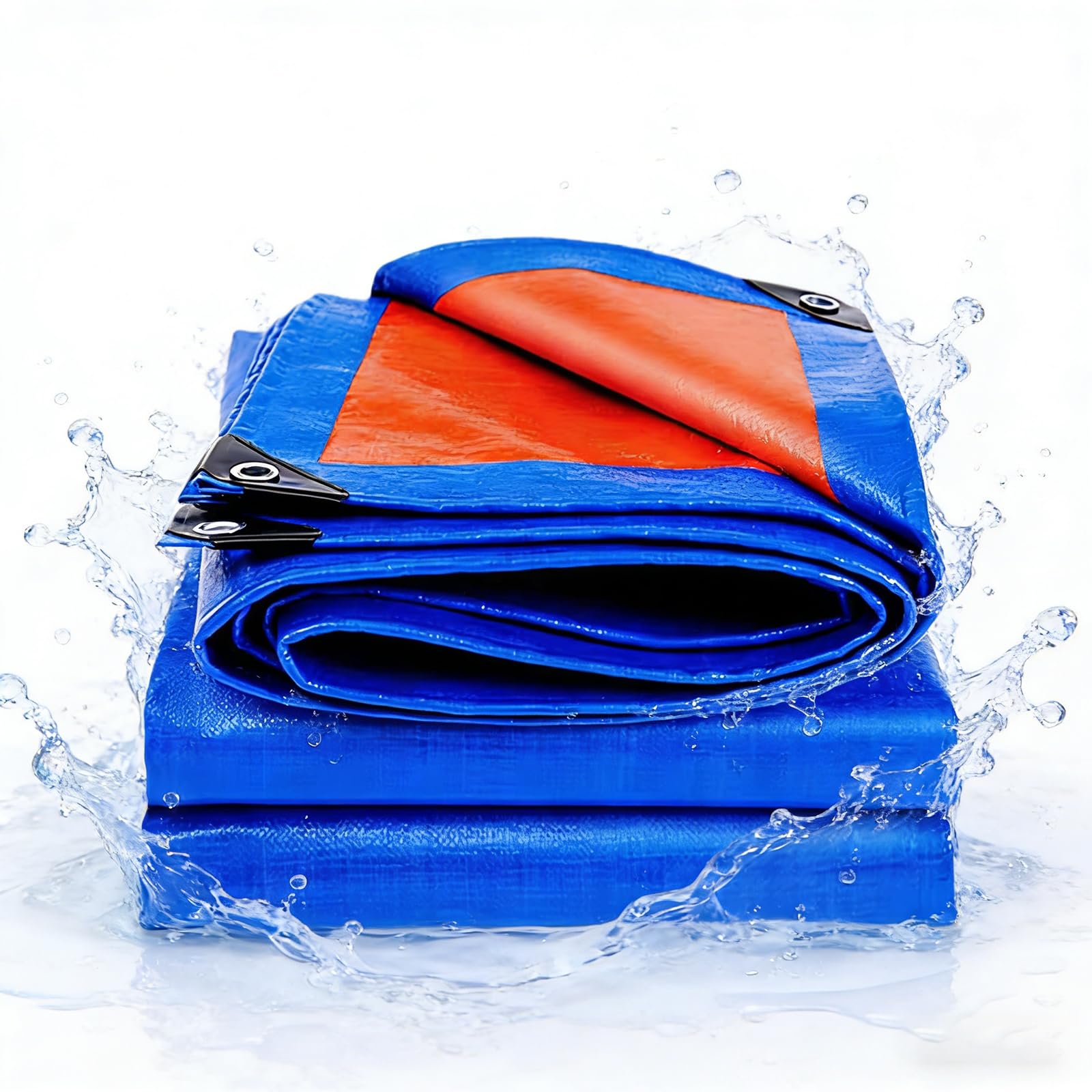 Lihuane Blue Waterproof Tarpaulin 240 X 240 Cm With Reinforced Grommets Camping Ground Sheet Waterproof, Weatherproof For Multipurpose Indoor Outdoor Protection,