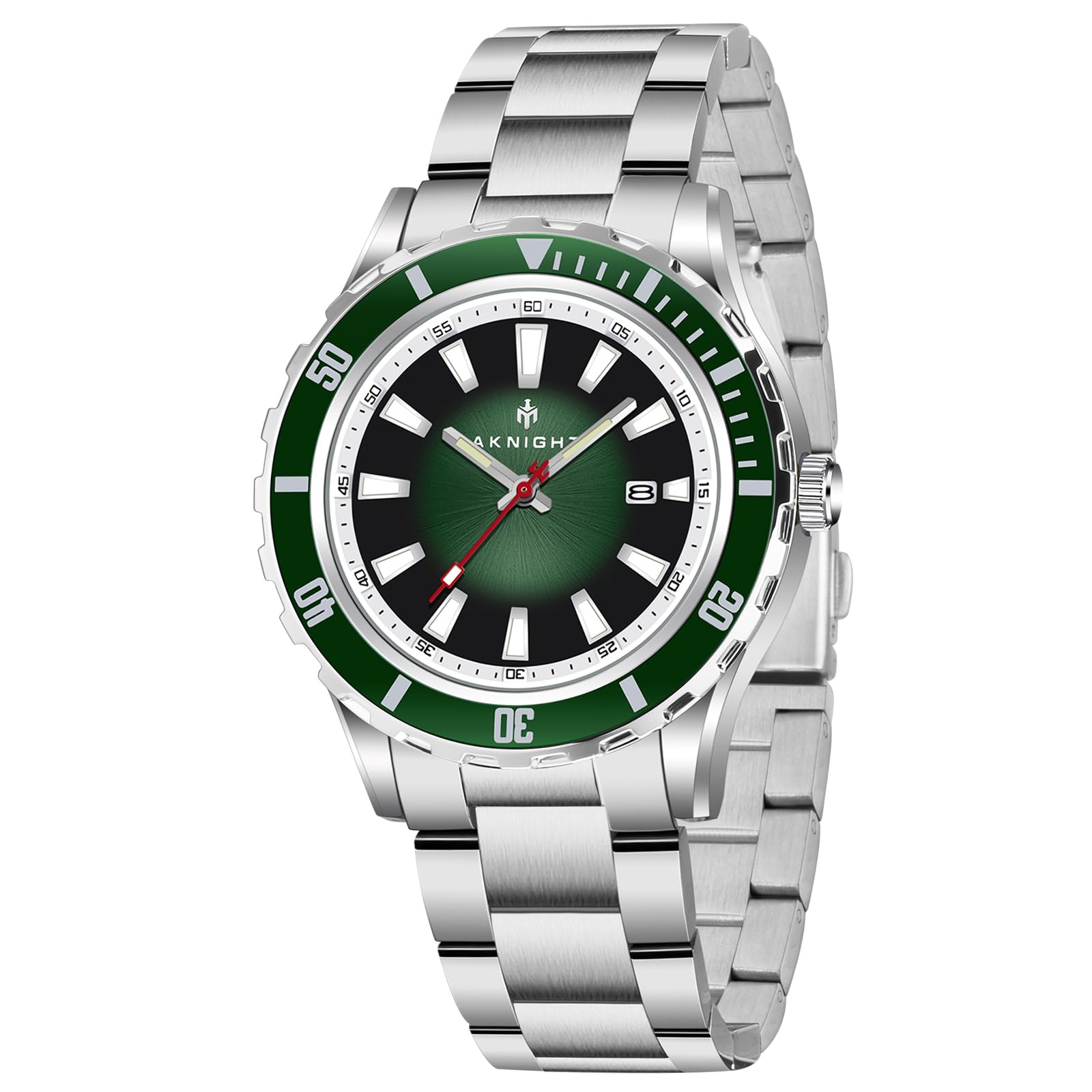 BENYAR AKNIGHT Men Wrist Watch for Men, Stainless Steel Quartz Watches, Analog Square Face Dress Classic Business Men Watch Easy Read, Date Luminous 50M Waterproof