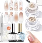 Modelones Gel Nail Polish Top and Base Coat, 10ml No Wipe Top Coat Base Coat Set, Glossy Shine Top Coat Long Lasting Soak Off U V Gel Nail for Home DIY and Nail Salon
