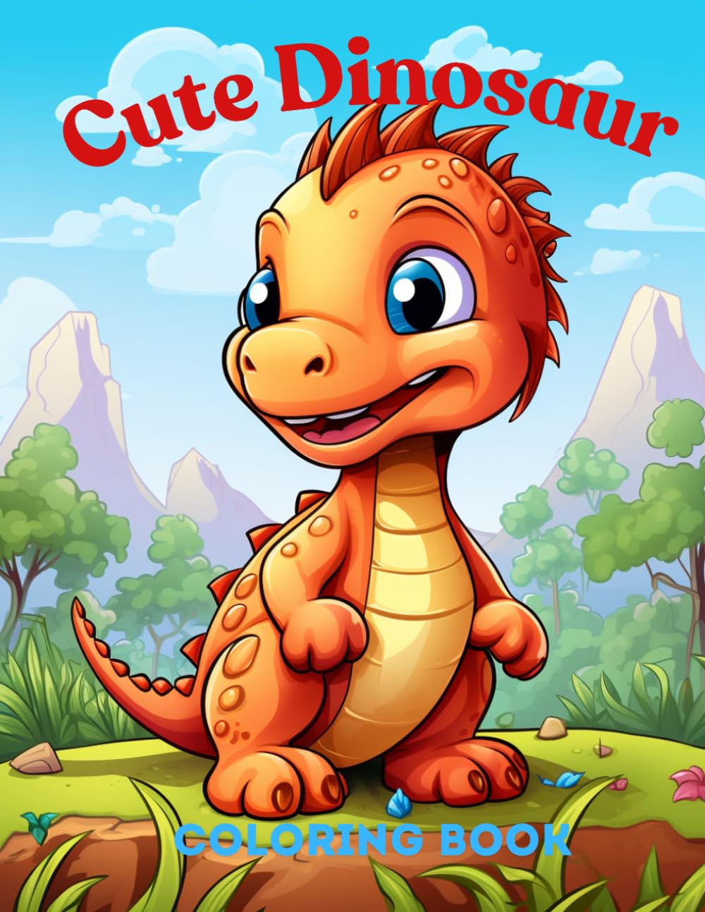 Cute Dinosaur Coloring Book for Kids Ages 3–: Fun and Easy Dino Coloring Pages for Boys and Girls | Big Simple Designs for Little Artists