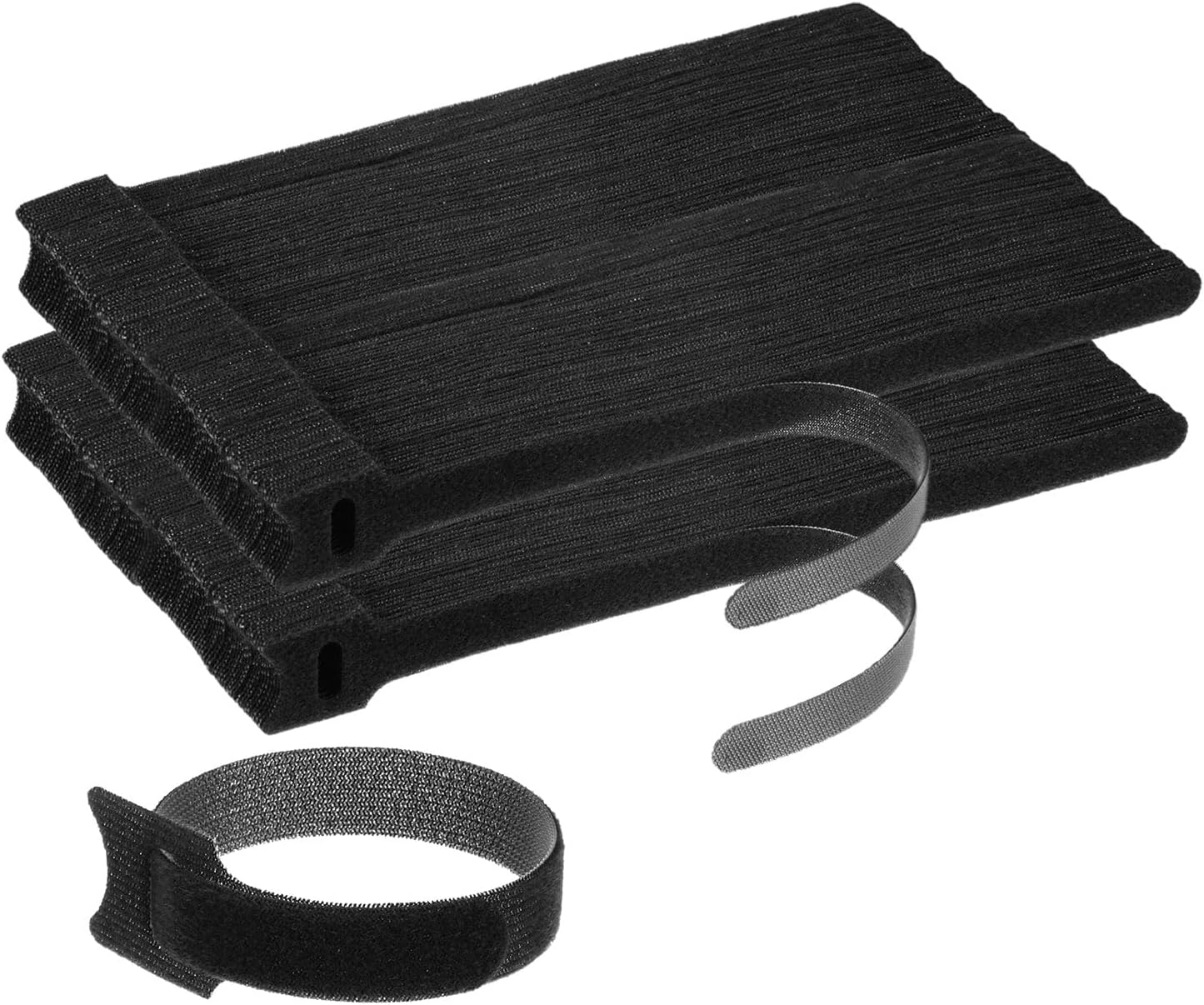 M METERXITY 100-Pack Reusable Cable Ties, 8 in Fastening Adjustable Hook and Loop Tie Wrap Cable Straps Wire Ties Multi-Purpose Cable Ties for Office/Home/Data Centers [Red]