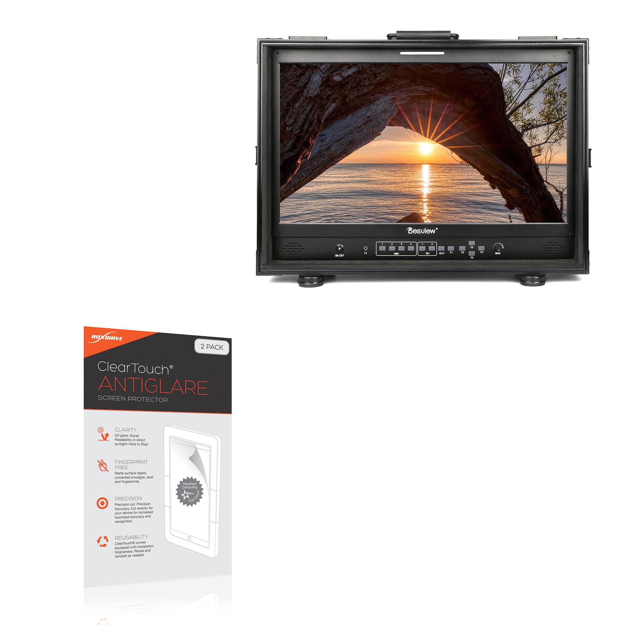 BoxWave Screen Protector Compatible with Desview S24-HDR - ClearTouch Anti-Glare (2-Pack), Anti-Fingerprint Matte Film Skin