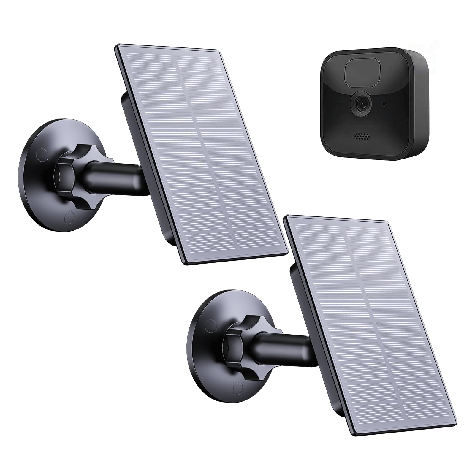 Zivif Solar Panel for Blink Camera Outdoor, 2W Solar Panel Compatible with Blink XT/XT2 & Outdoor Camera, IP66 Waterproof USB Solar Panel with Rubber Plug, Black (2 Pack)