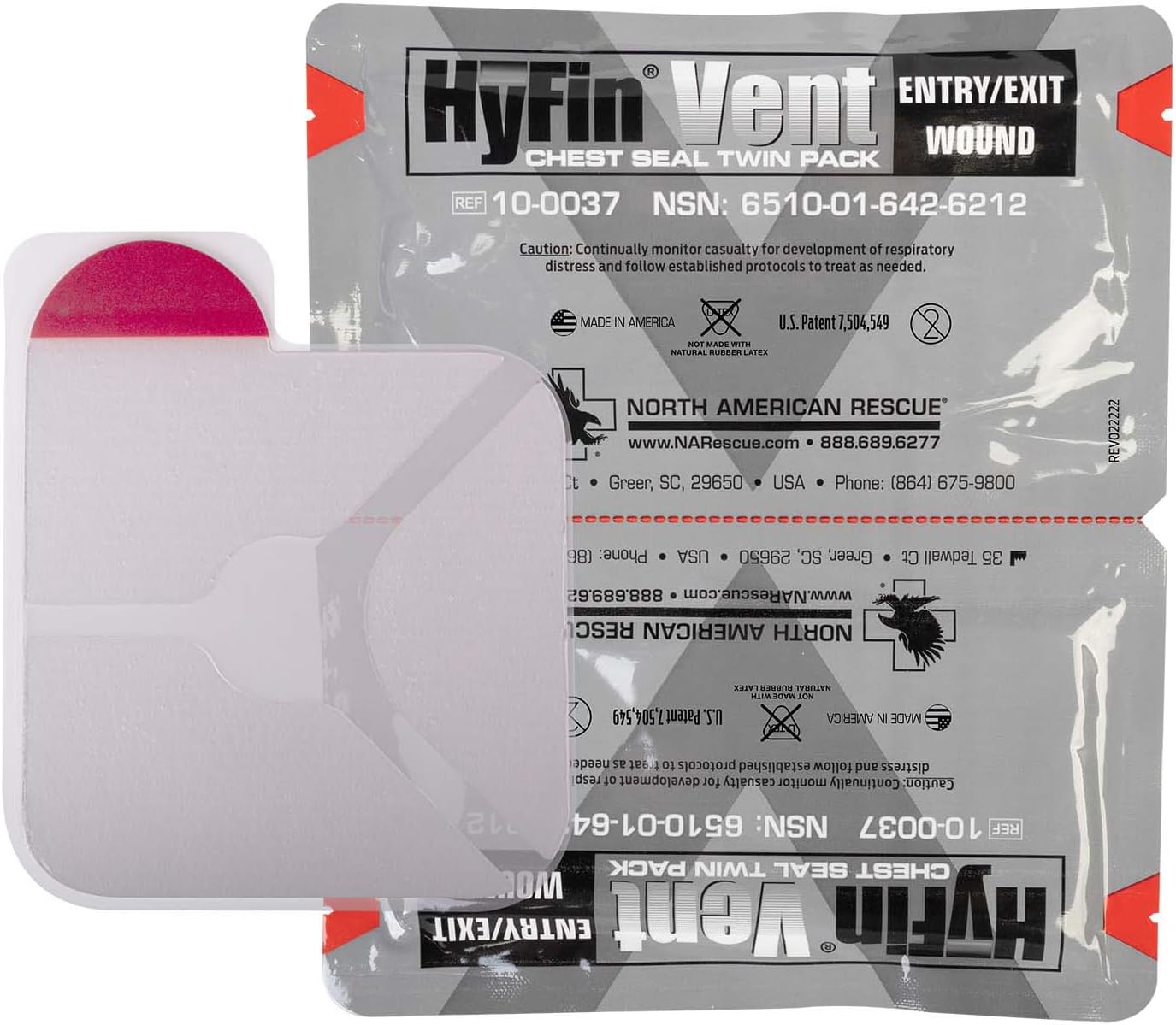 North American Rescue Hyfin Vent Chest Seal, Original Version 2 Count (Pack of 1)