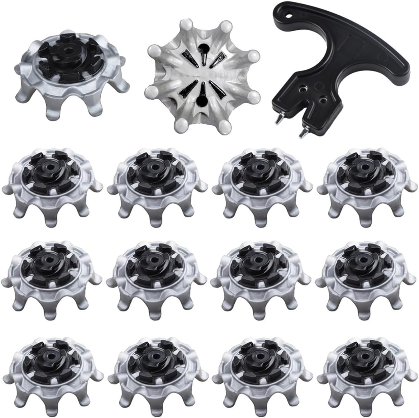 Golf Spikes 50pcs Shoe Studs with a Wrench for Quick Replacement. Short are Easy to Install and Durable Accessories
