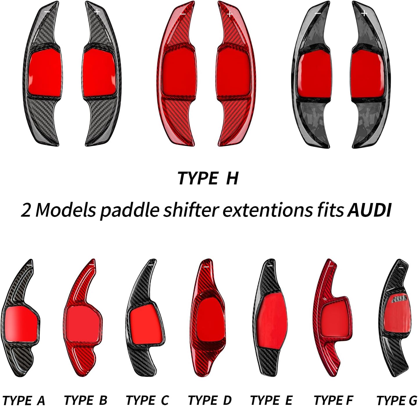 T-carbon Paddle Shifter Extensions fits Audi Q4 e-tron Sportback 2022-2025 Interior Accessories;Forged Carbon Fiber Steering Wheel Paddles Shifter Cover Fits Audi Q6 E-tron 2025 Q5 E-tron 2024