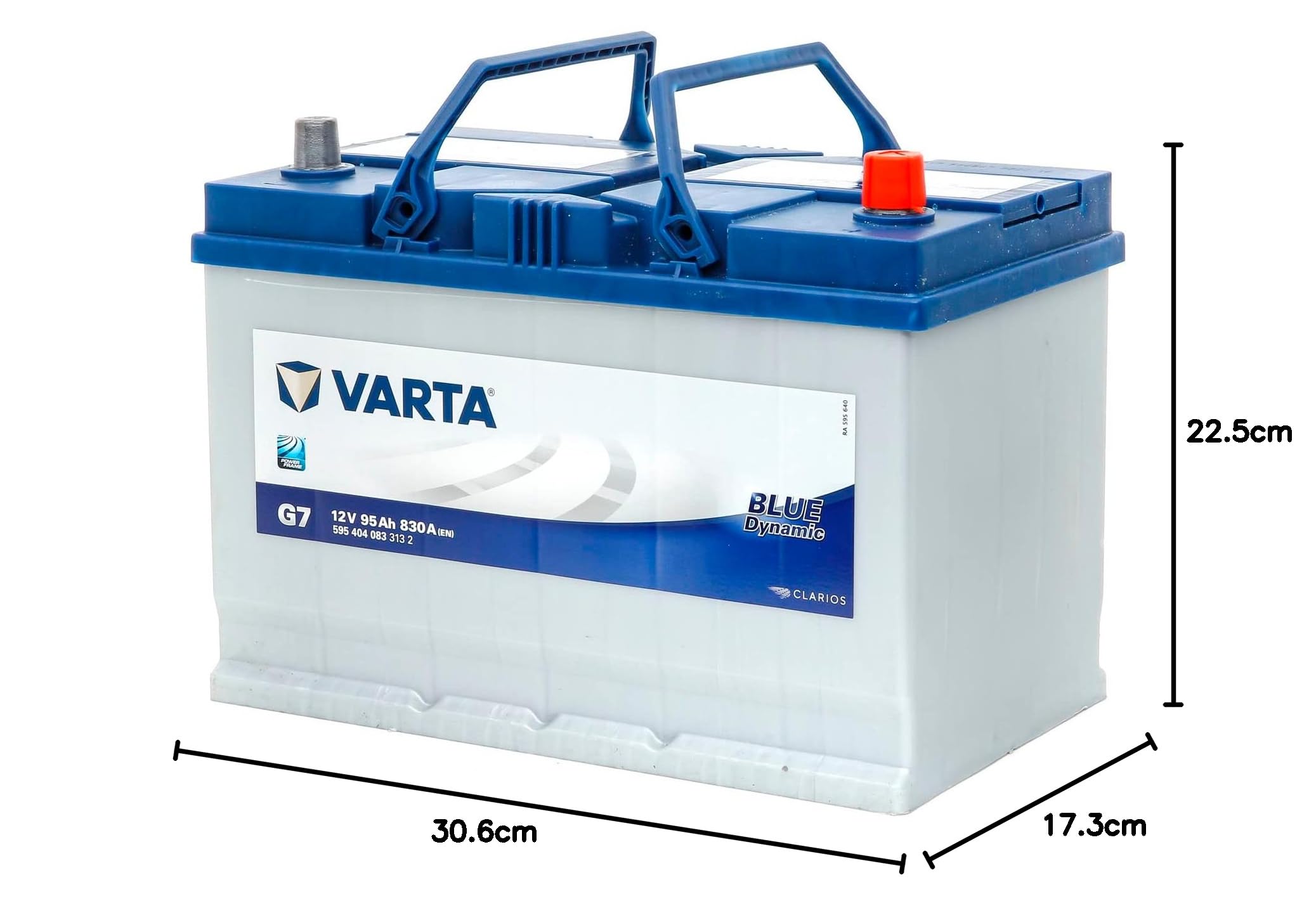 VARTA Blue Dynamic G7 Autobatterie 5954040833132, 12V 95Ah 830A/EN
