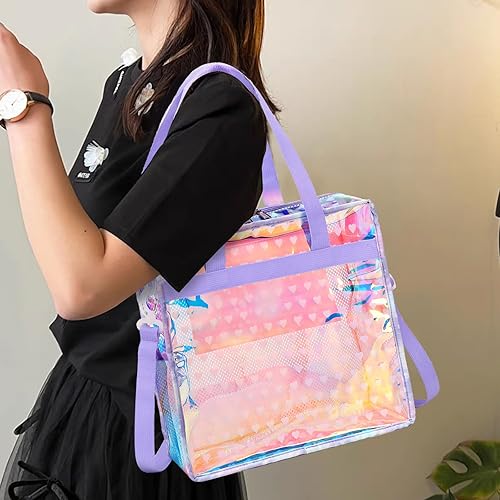 Miniatura 3 de Bolsa transparente aprobada para eventos de estadio, 12 x 6 x 12 pulgadas, bolsa transparente cruzada para trabajo, viajes, playa