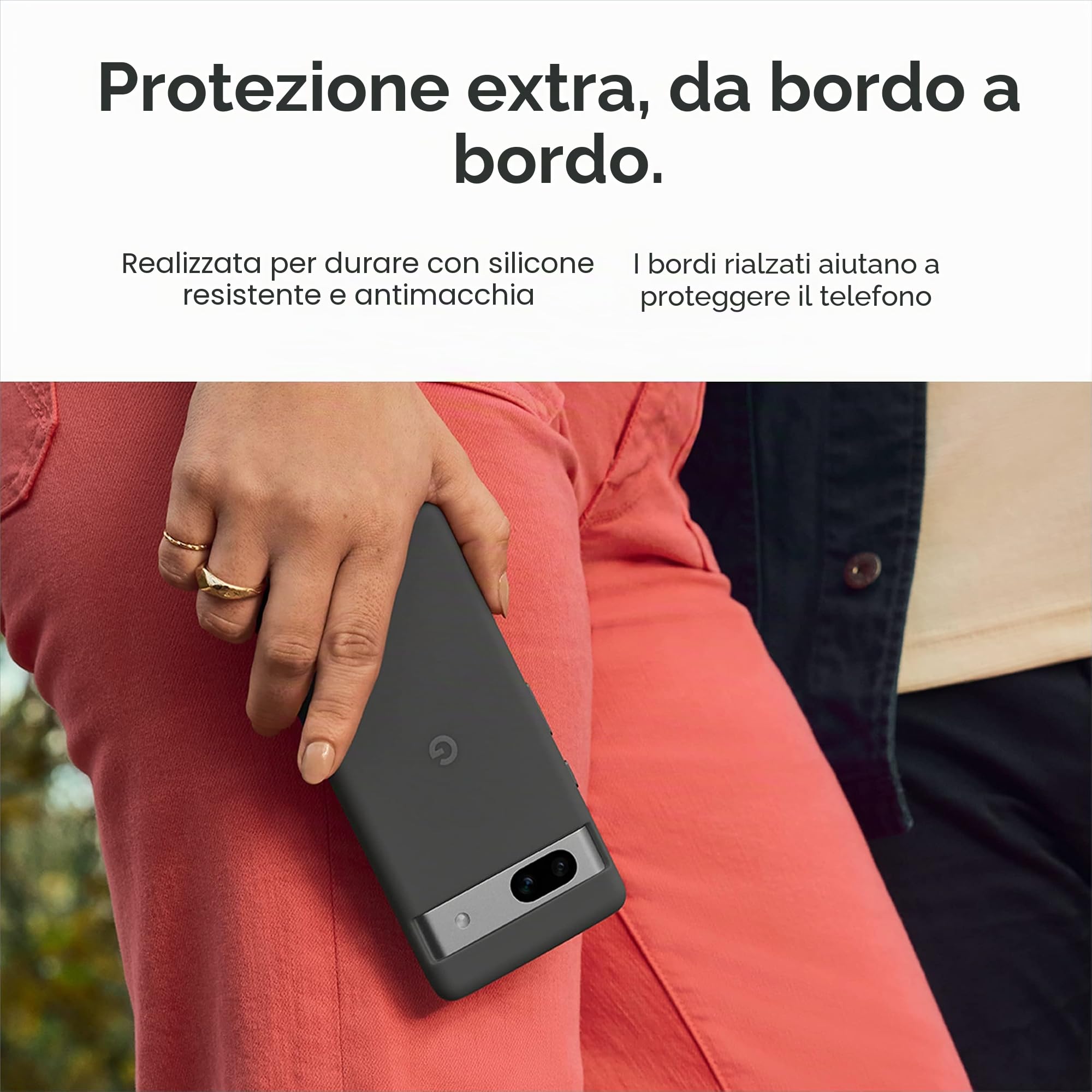 Google Custodia per Pixel 7a - Custodia in Silicone Resistente per Telefono Android - Bianco ghiaccio