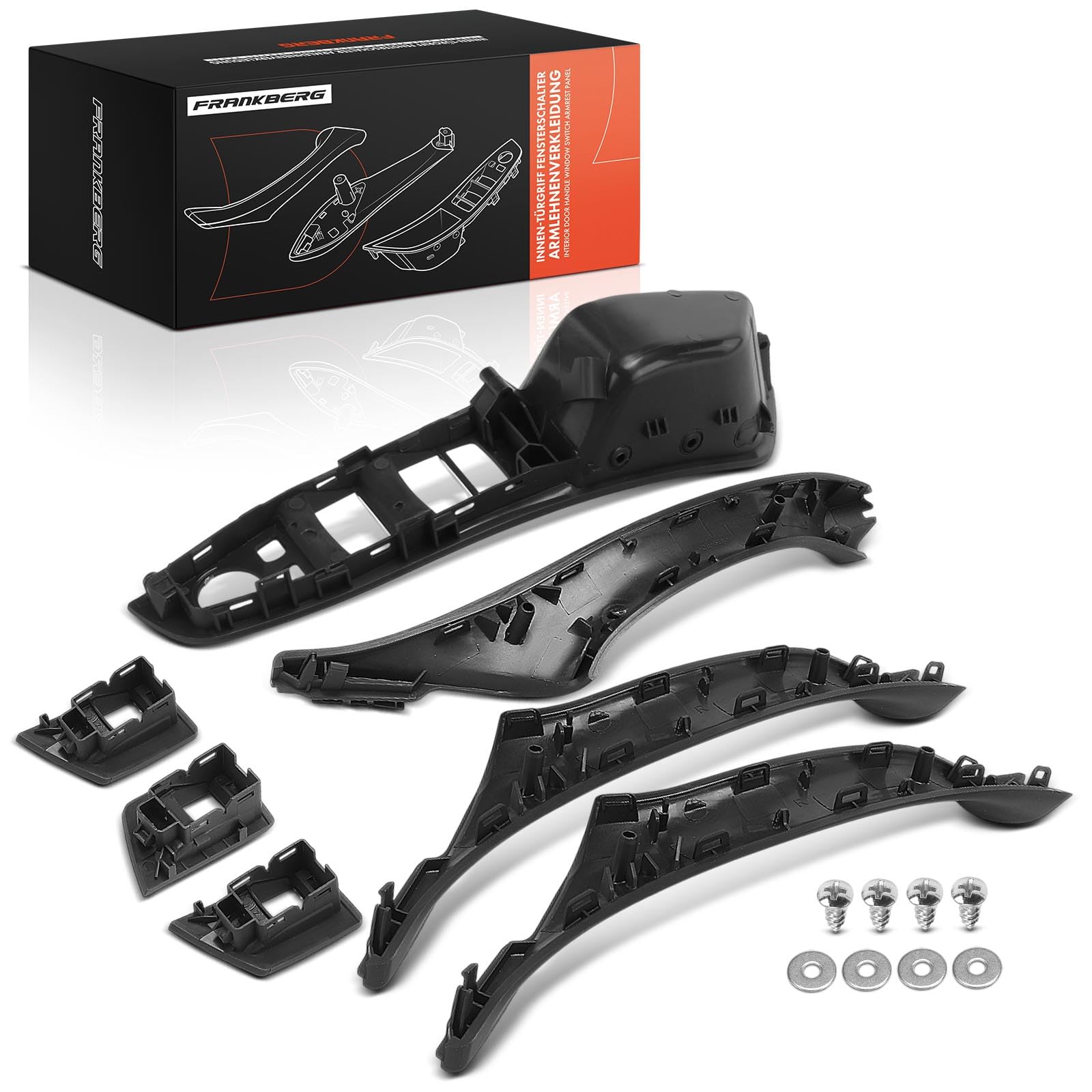 Frankberg 7x Maniglia interna Pannello di Interruttore finestra auto Interno nero Compatibile con Serie 5 F10 Serie 5 F10 F18 Serie 5 Touring F11 Replace# 51417225873