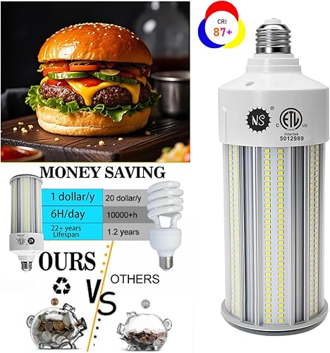 Miniatura 4 de NS Bombillas LED de maíz de 100 W, equivalente a 1000 W, luz diurna de 15,000 lm 5000 K, base E26E39, no regulable, vida útil de 23 años, reemplazo