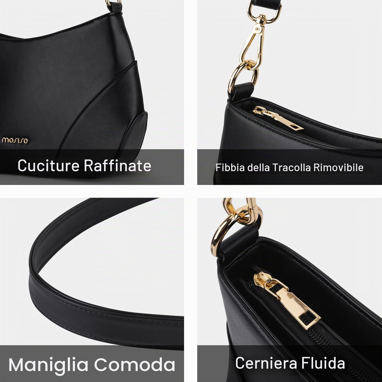 MOSISO Borsa Tracolla Donna Elegante Bags Mano Mezzaluna Borse a Tracolla