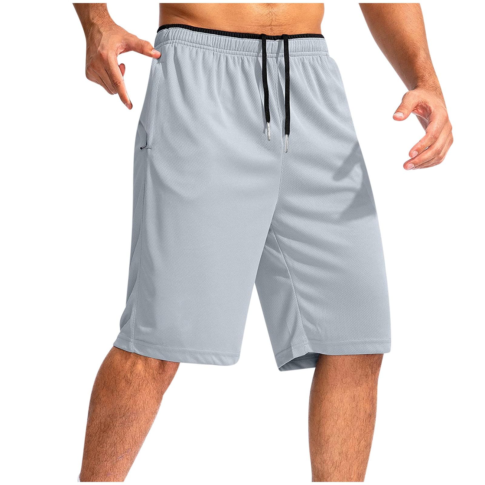 Shorts Herren Sommer Kurze Hosen Bermuda Shorts Casual Outdoorshorts Strandshorts Fitness Laufshorts Männer Freizeitshorts Baggy Herrenshorts Kurz Sporthose Wandershorts Grau XL