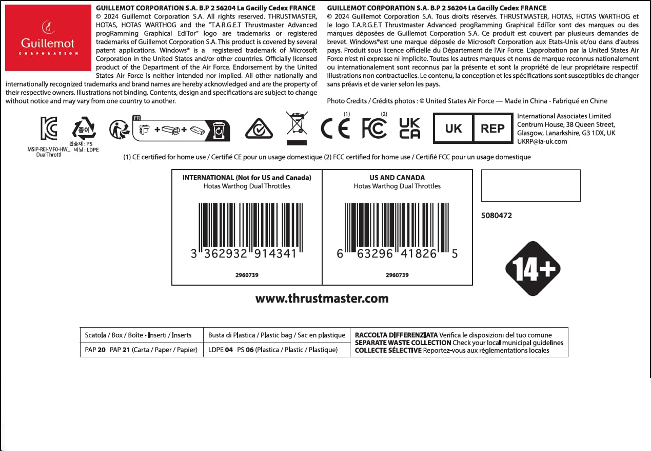 THRUSTMASTER Hotas Warthog Dual Throttles (PC DVD)(Black)
