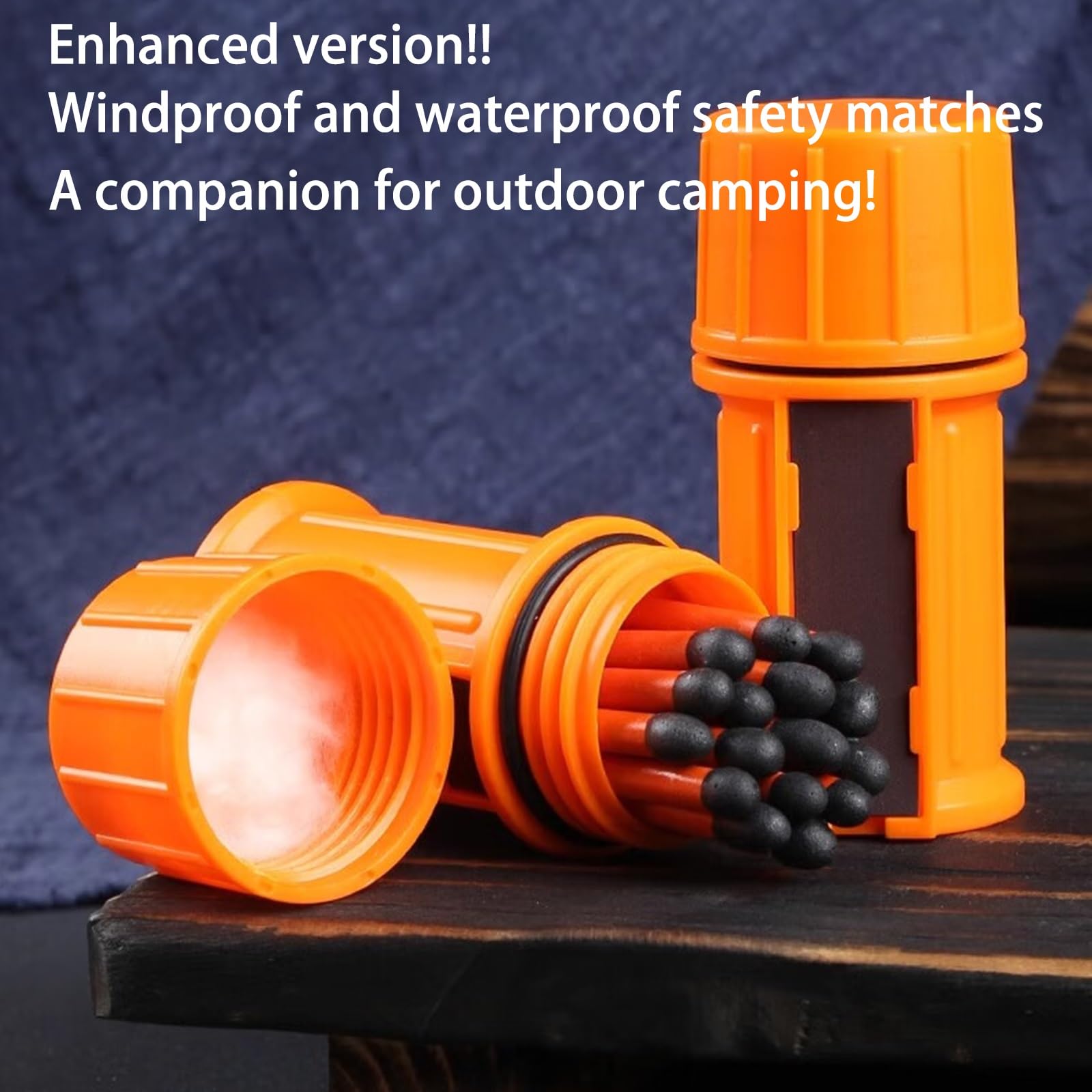 Stormproof Matches Streichhölzer Wasserfest, Sturmstreichhölzer Überallzünder Outdoor Storm Proof Zündhölzer Nicht Ausgehen, 2026 Wasserfeste Match Kit für Wandern Camping(10 Box = 200 Sticks)