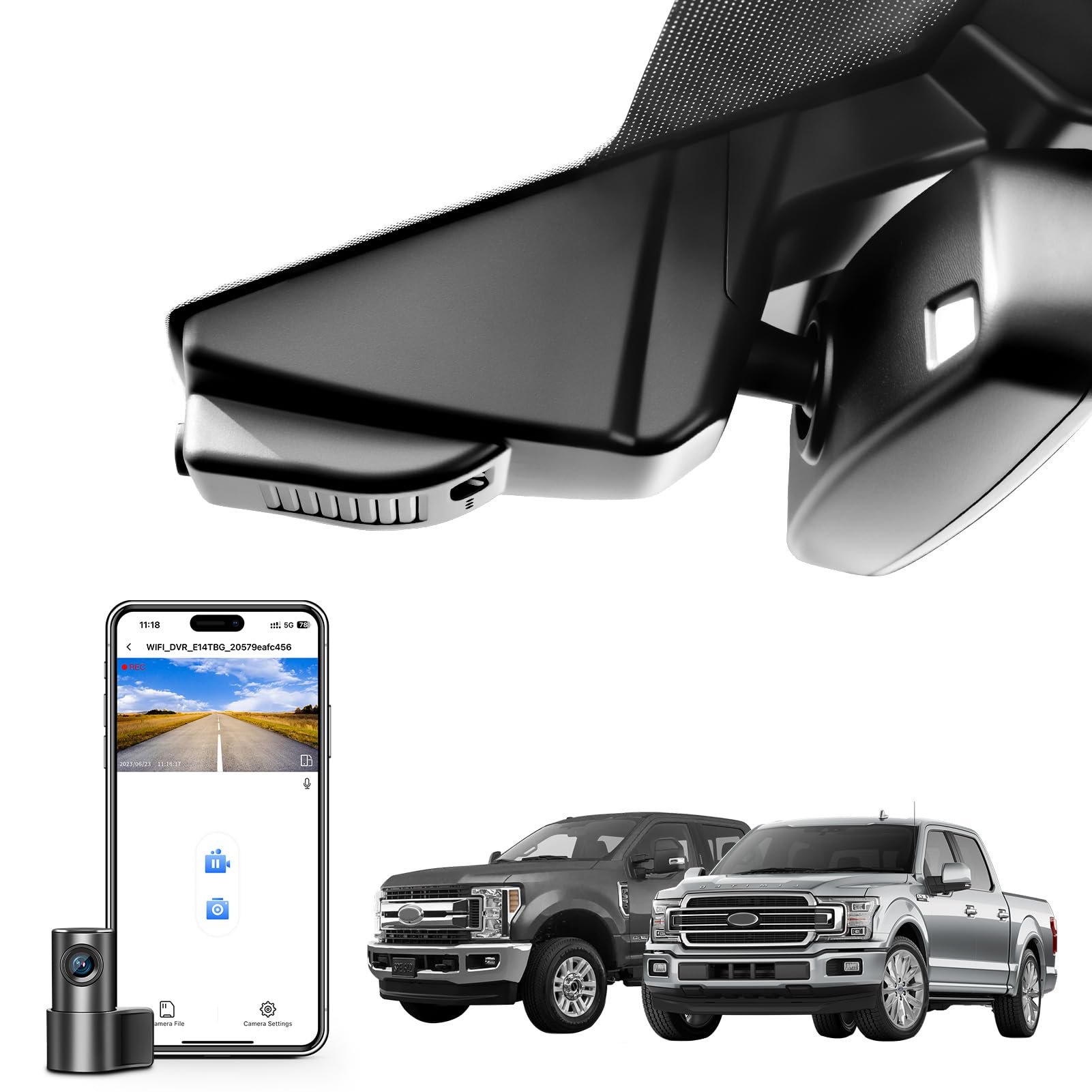 Mangoal Front 4K & Rear 1080p Dash Cam Custom for Ford F150 2015-2020 F250/F350/F450 Super Duty 2017-2019 XLT Lariat King Ranch Raptor Limited