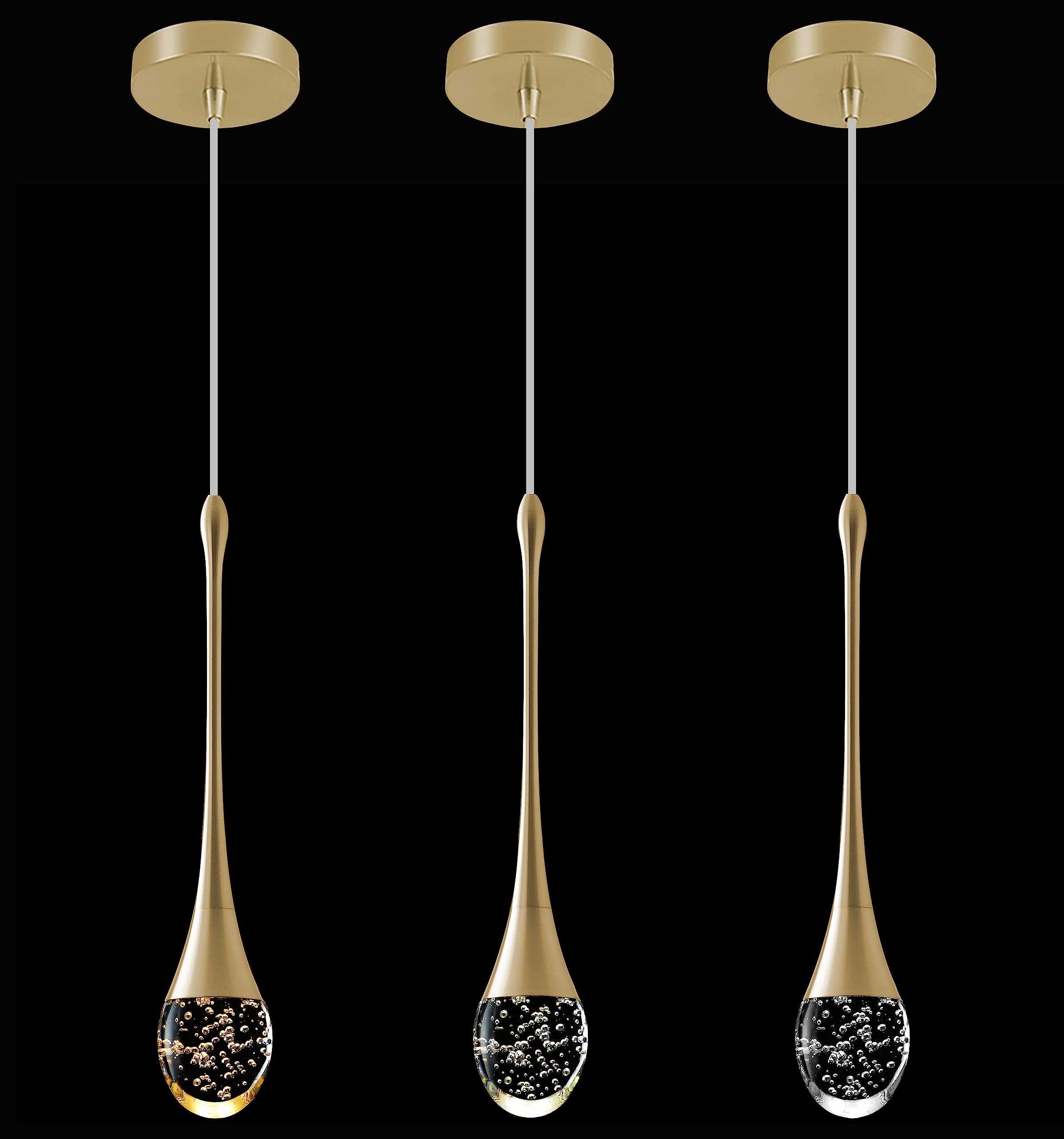 Single Head Gold Bubble Crystal Chandelier Modern LED Pendant Lights ...
